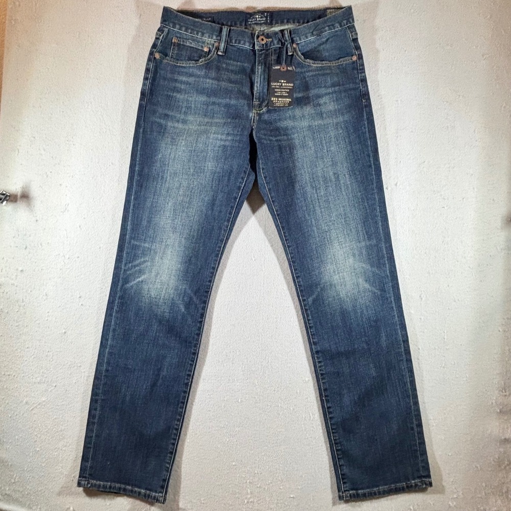 Lucky Brand 221 Original Straight Jeans Mens 34x32 Medium Wash Denim NWT